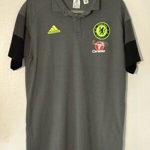Adidas Gray Chelsea FC Polo with Yellow and Red Accents